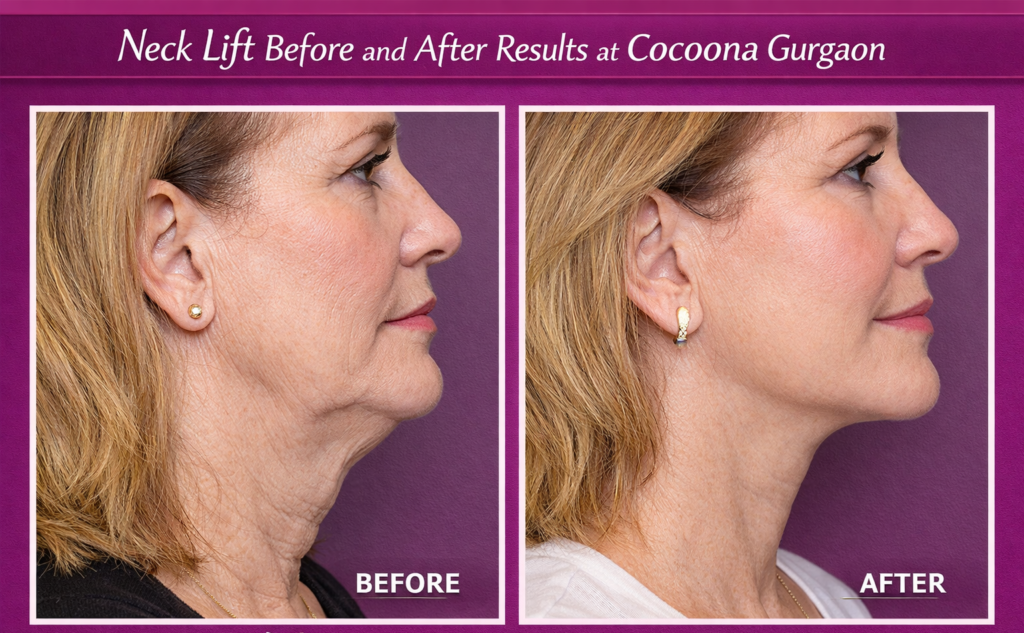 Neck Lift Before and After Results at Cocoona Gurgaon