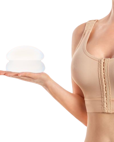 Breast augmentation with lift surgery illustration